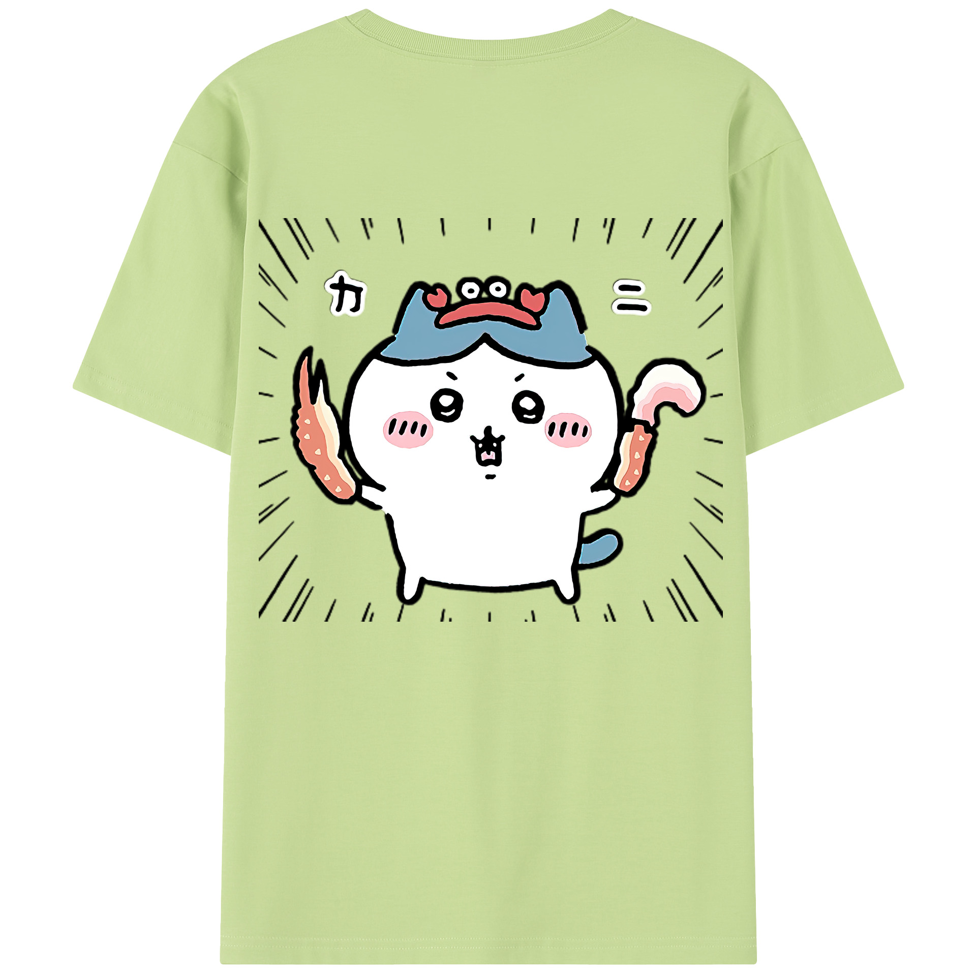 （画像用） ちいかわ ハチワレ Chii-kawa hachiware 綿100％半袖Tシャツ（背面プリント）